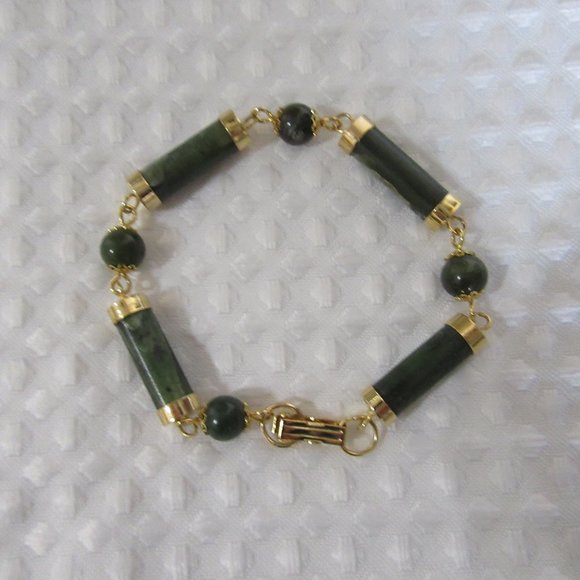 NEW Vintage Zailder natural stone Lucky jade Stone bracelet - Picture 2 of 8